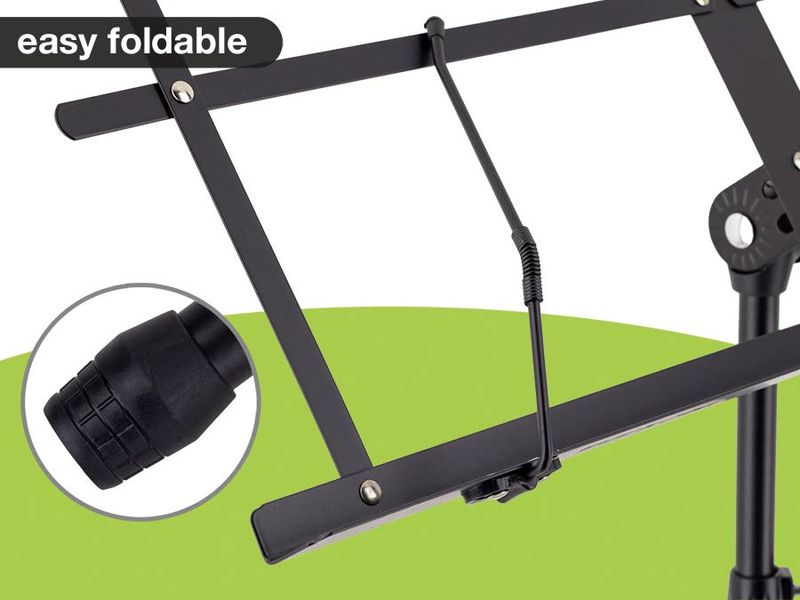 Boston Notestativ svart med bag . (min 46cm- max108cm)