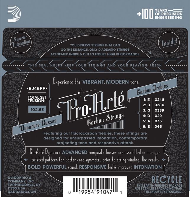 Hovedbilde D'Addario Fretted EJ46FF. Hard Tension